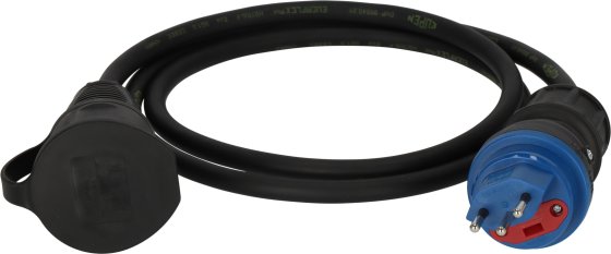 Professional Adapterkabel IP44, Typ T13 (IP55) mit FS 10A auf Typ F (IP44), 1.5m H07RN-F 3G1,5 - Produktansicht
