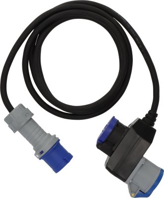 Camping CEE Verl&auml;ngerungskabel IP44 3m schwarz H07RN-F 3G2,5 CEE-Stecker, Winkelkupplung 230V/16A