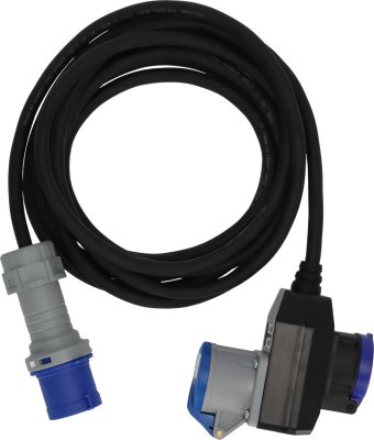 Camping CEE Verl&auml;ngerungskabel IP44 5m schwarz H07RN-F 3G2,5 CEE-Stecker, Winkelkupplung 230V/16A