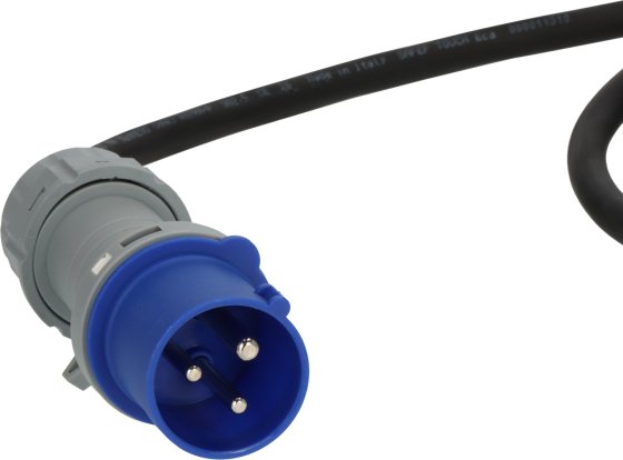 Camping CEE Verl&auml;ngerungskabel IP44 10m schwarz H07RN-F 3G2,5 CEE-Stecker, Winkelkupplung 230V/16A - Produktansicht
