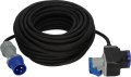 Camping CEE Verl&auml;ngerungskabel IP44 25m schwarz H07RN-F 3G2,5 CEE-Stecker, Winkelkupplung 230V/16A - Produktansicht