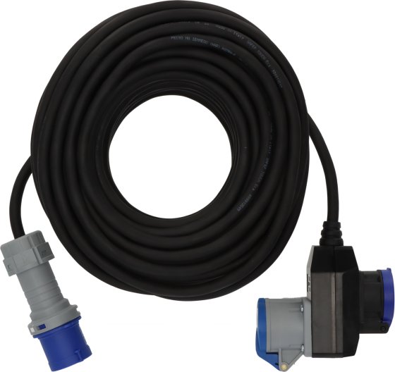Camping CEE Verl&auml;ngerungskabel IP44 25m schwarz H07RN-F 3G2,5 CEE-Stecker, Winkelkupplung 230V/16A - Produktbild