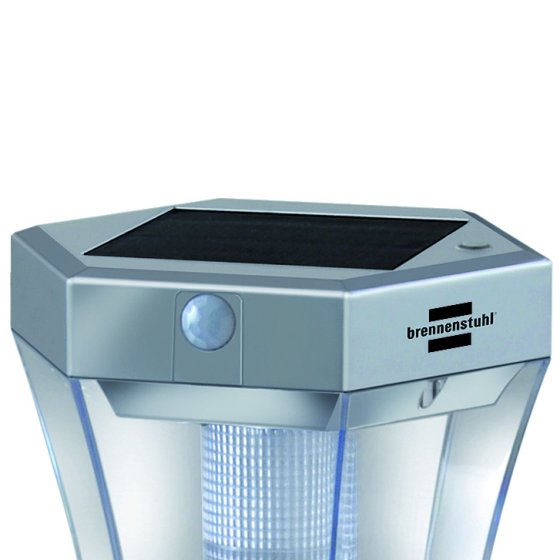 Solar LED-Fußwegleuchte SOL FL 13007 IP44 mit Infrarot-Bewegungsmelder und Dämmerungssensor 13xLED 91lm Farbe Alu/Silber - Produktansicht